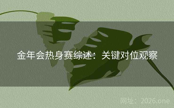 金年会热身赛综述：关键对位观察  第2张