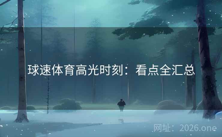 球速体育高光时刻:看点全汇总