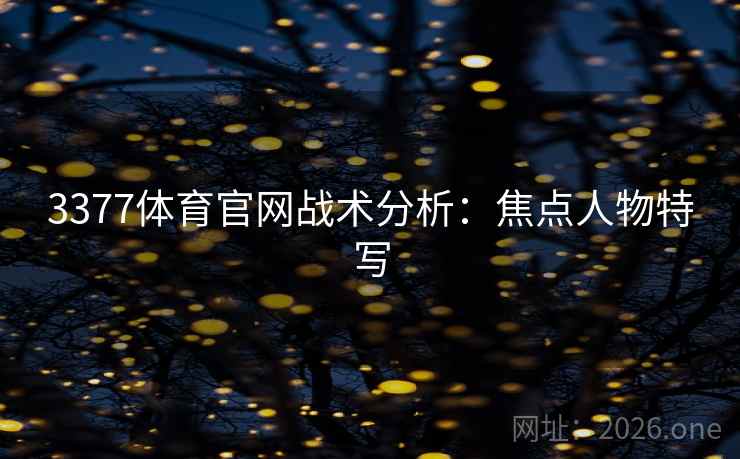 3377体育官网战术分析:焦点人物特写